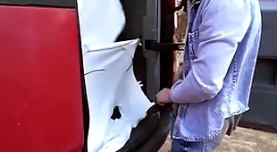 Tony gets in the van & undresses majk before get him on his knees to drill his ass - bromo