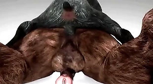 Minotaur fucks goat and cums near his throat - wildlife