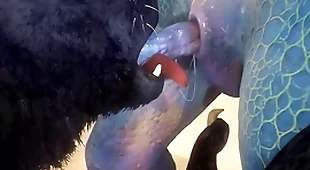 Wolf increased by lizard be hung up on on hammer away margin - wildlife