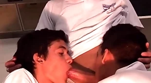The boy pass - cute gay boy bounces above a big twink cock