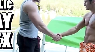 Gaywire - muscular studs tomm & rudy inky bumping uglies out in public