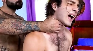 Hairy stepdad fucking his stepson real permanent - gay porn