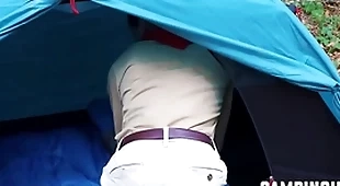 Twinks co-sign threesome at near camping
