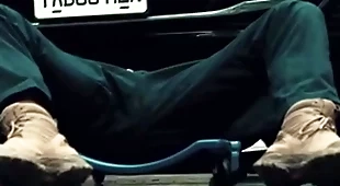 Closeted auto repairman fucked rough by his buddy