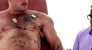 Ir hunk barebacks menacing doctor after muscled examination