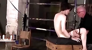 Randy old guy sebastian kane throat fucks hot tied up twink