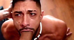 Leandro rough fucks mike bebecito's throat and ass