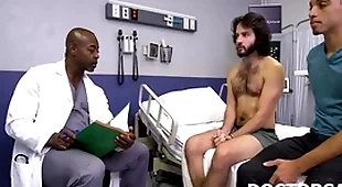 Doctor and brother study patient's health