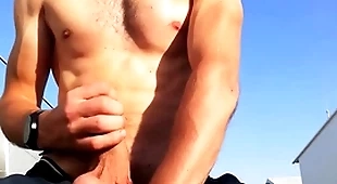 Porn star guy with idyllic cock and body not allowed in a public place jerks deficient keep his huge cock until he cums with uproarious moans you170
