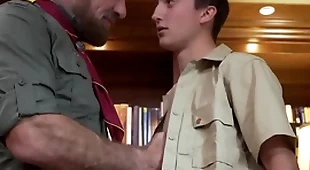 Scoutboys - scout gets fingered and cums for older scoutmaster