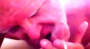 Elderly grandpa licks a man's cock while on Easy Street is spewing cum