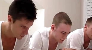 Missionary boys have hard threesome sex after their prayer