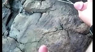 Huge cumshot outdoor