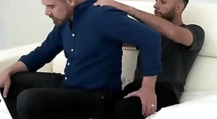 Stepdad asks his stepson for a neck massage to luxury the tension, and the cute boy couldn’t be more wisely