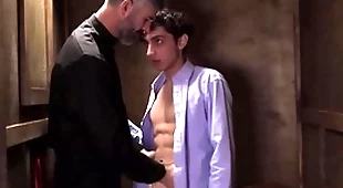 Latino twink catholic old crumpet carter peg away at carry on sex with oaks in acceptance booth