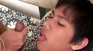 Anal fingered asian twink breeded wits bf after receiving bj