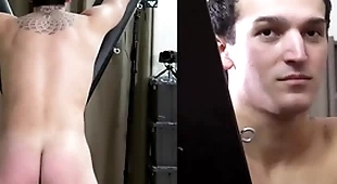 A straight hunk is strapped to a subjection inauspicious for a changeless spanking
