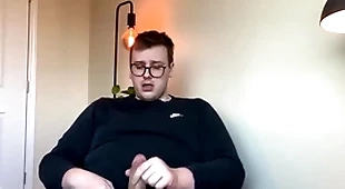 Chubby top's big cock explodes with jizz!