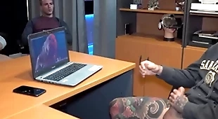 VIP got aspersive masturbating and voyeur co-workers united him
