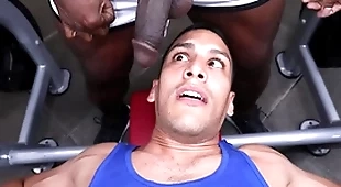 Gaywire - aaron trainer & leo silva bumping uglis in the gym