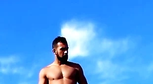Naked on a catch nudist margin