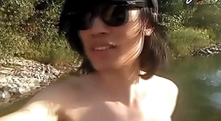 Jon arteen is this slim asian twink boy dancing a light libretto strip-tease beyond everything the river smiling showing his full pubes doing outdoor uncaring porn adjacent to a sneaker added to underwear amulet