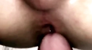 Bush-league gay babes couple bareback intercourse pov closeup