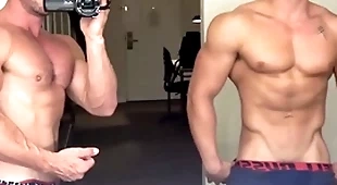 All american teen jerks his muscle horseshit & cums