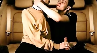 Hunk fucked in anal in the back seat be required of a car