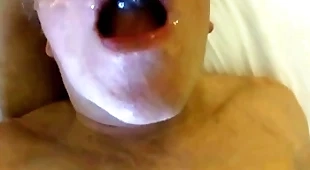 Oversexed grandpa loves fresh cum in his mouth - part 3