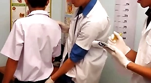 Skinny asian twink barebacking 3some at bastardize office