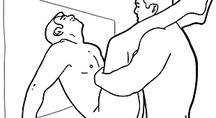 Perfidious and white animated gay porn part 4