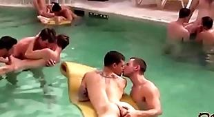 Hot orgy group open-air