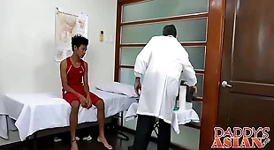 Doctor daddy tugs twink before shoving his rod unfathomable cavity inside